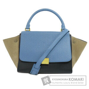 Celine Trapeze 2way Calfskin Leather Shoulder bag leather